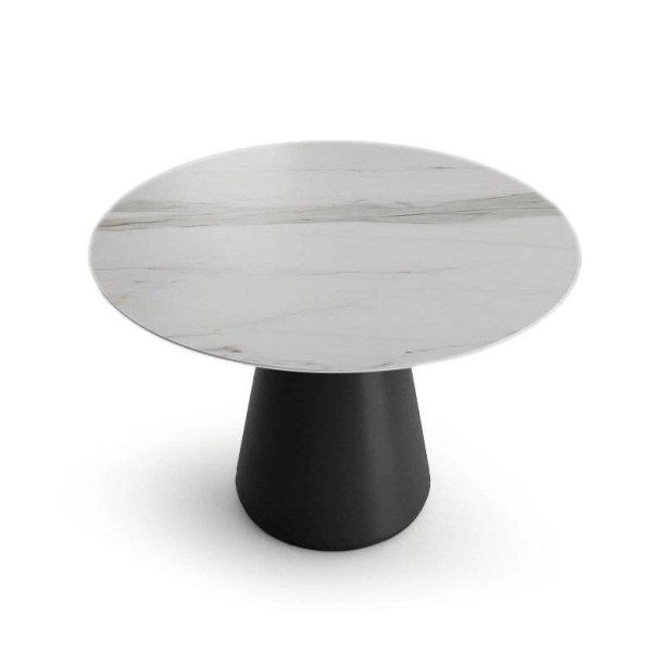 Стол круглый Ikon 100, керамика матовая, белая от интернет-магазина IDODOM.RU