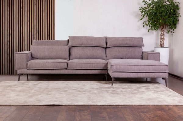 Диван ENZO с шезлонгом, рогожка, бежевый от интернет-магазина IDODOM.RU