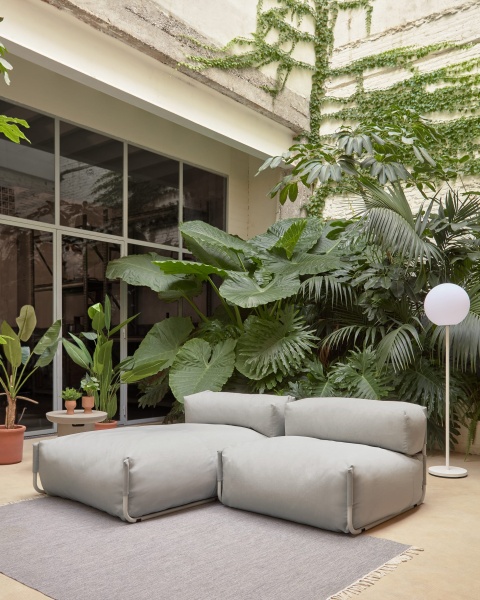 Square пуф квадратный со спинкой 101 x 101 см, светло-серый, для садового модульного дивана от интернет-магазина IDODOM.RU