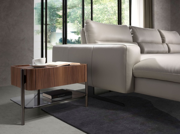 Прикроватная тумбочка 7138/MB2201NS из шпона ореха от интернет-магазина IDODOM.RU