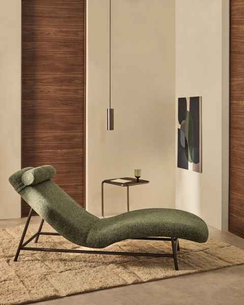 Кушетка Osla из зеленого шенилла с ножками из матовой нержавеющей стали, 175 см от интернет-магазина IDODOM.RU