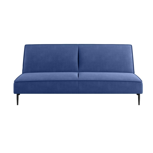Este диван-кровать трехместный, прямой, без подлокотников, велюр синий Velutto 26 от интернет-магазина IDODOM.RU