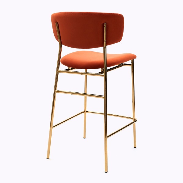 Стул полубарный Deimos, микровелюр кирпичный, опоры золото от интернет-магазина IDODOM.RU