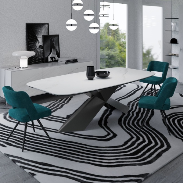 Стол овальный Tyler 180, керамика матовая,  светлый от интернет-магазина IDODOM.RU