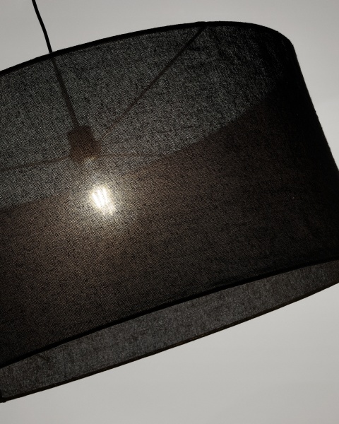 Льняной абажур Mariela с черной отделкой Ø 80 от интернет-магазина IDODOM.RU