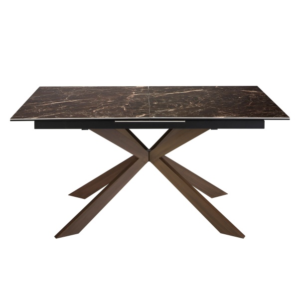 Обеденный стол 1121/MC19144DT из керамики и стали с отделкой под орех от интернет-магазина IDODOM.RU