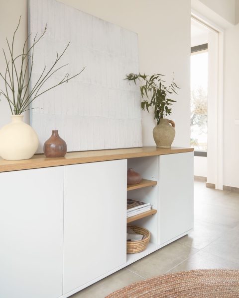 Сервант Abilen из шпона дуба и белый лак  180 x 75 cm от интернет-магазина IDODOM.RU