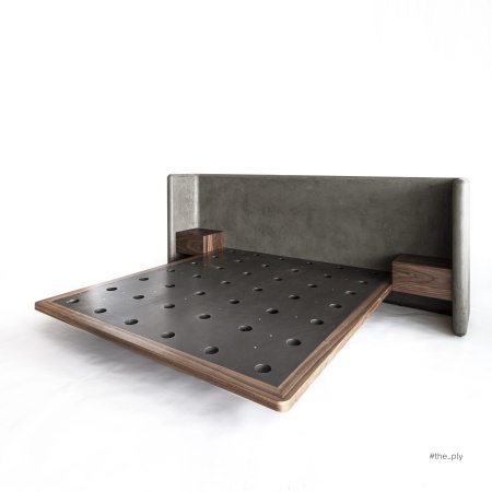 Кровать Stone_B2M с П-образным изголовьем и тумбочками от интернет-магазина IDODOM.RU