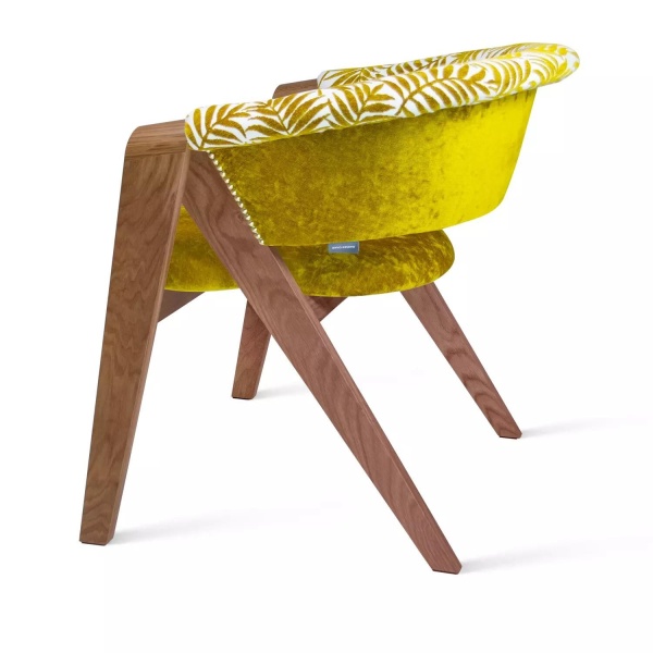 Кресло Claus, дуб натуральный, ткань, желтый от интернет-магазина IDODOM.RU