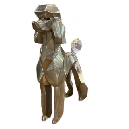 Пудель из нержавеющей стали. Финиш: шлифовка