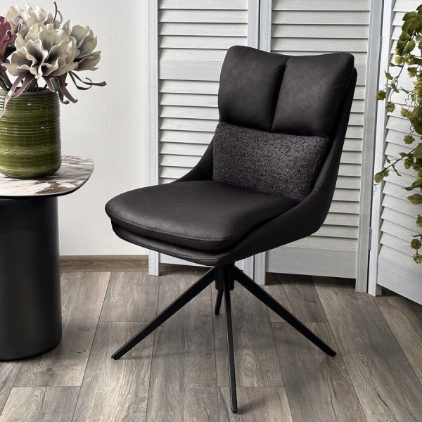 Стул Marlin ткань комби серый, поворотно-возвратный механизм 360 градусов от интернет-магазина IDODOM.RU