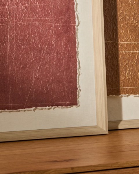 Картина Durkan бордового цвета на переработанной бумаге 30 x 40 см от интернет-магазина IDODOM.RU