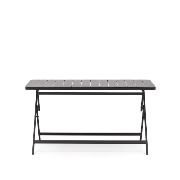 Складной уличный стол Torreta из алюминия с черной отделкой 140 x 70 см от интернет-магазина IDODOM.RU
