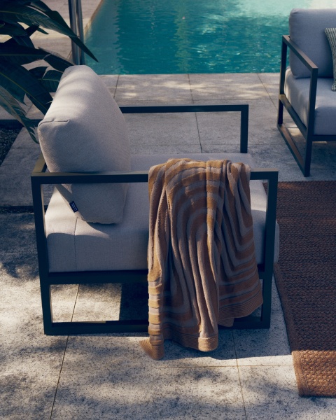 Comova Уличное кресло из алюминия светло-серое с зеленым алюминиевым каркасом от интернет-магазина IDODOM.RU