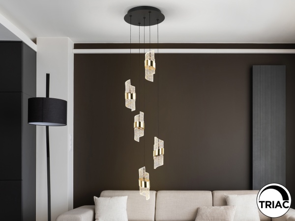 Люстра Iliada 5L черно-золотая D30 от интернет-магазина IDODOM.RU