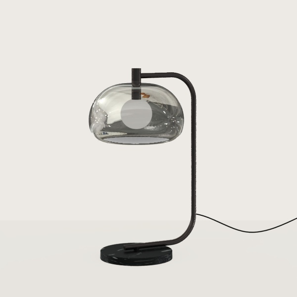 Настольная лампа Cloud прозрачное стекло/черный металл от интернет-магазина IDODOM.RU