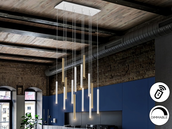 Подвесной светильник Varas 14L золотой/белый большой DIM от интернет-магазина IDODOM.RU