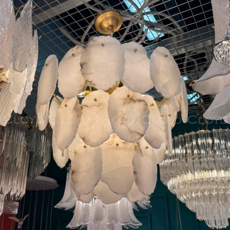 Люстра Cloyd KNOSS-B C11 / Ø60 см - алебастр - латунь (арт.12354) от интернет-магазина IDODOM.RU