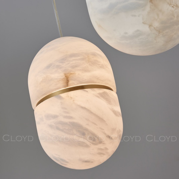 Подвесной светильник Cloyd DILEMMA-B P1 / Ø14 см - алебастр - латунь (арт.12348) от интернет-магазина IDODOM.RU