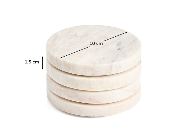 Набор Nuvir из 4 подставок из бежевого мрамора от интернет-магазина IDODOM.RU