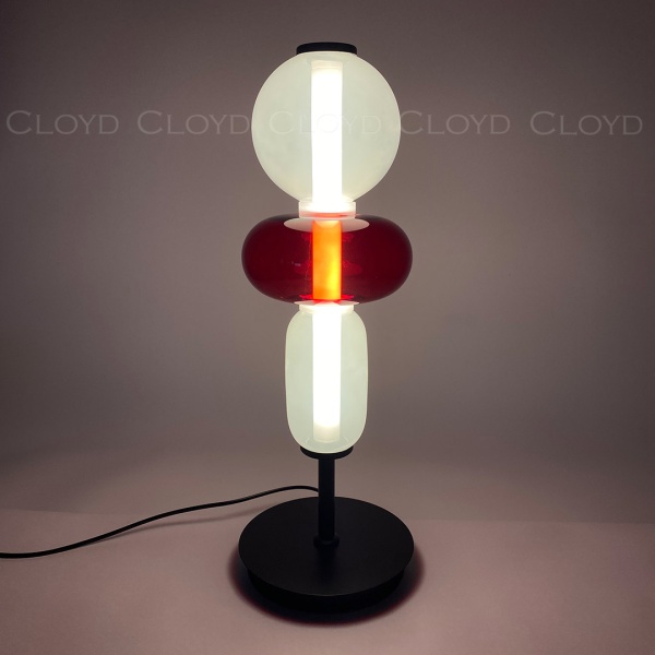Настольная лампа Cloyd SUPERNOVA-A T1 / выс. 56 см - 3 яруса - черный - красн. стекло (арт.30139) от интернет-магазина IDODOM.RU