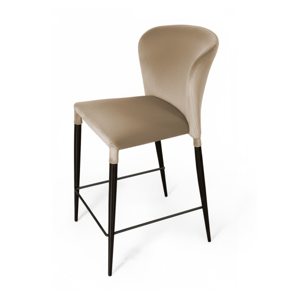 Стул полубарный Albert, бархат бежевый 5/опора конус от интернет-магазина IDODOM.RU