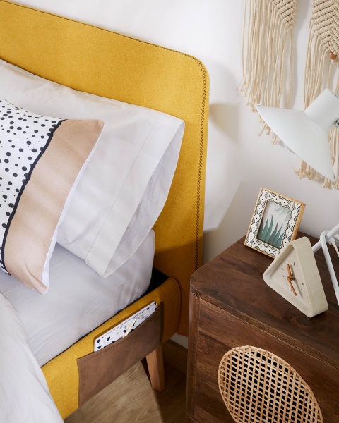 Кровать Lydia 150х190 горчица от интернет-магазина IDODOM.RU