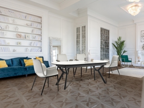 Раздвижной обеденный стол Antea меламиновый топ с отделкой белый мрамор от интернет-магазина IDODOM.RU