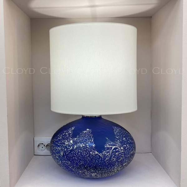 Настольная лампа Cloyd MIRIAM T1 / выс. 60 см - хром - синее стекло (арт.30124) от интернет-магазина IDODOM.RU