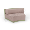Диван полукруглый Fame с подушкой Olive green, Cappuccino