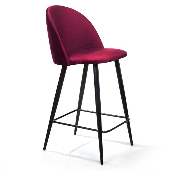 Стул полубарный Thomas, бархат красный 16 от интернет-магазина IDODOM.RU
