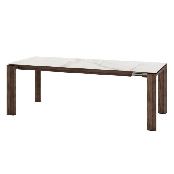 Стол раскладной Aron (160+40), керамика матовая белая от интернет-магазина IDODOM.RU