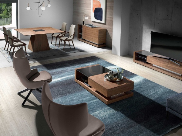 Журнальный столик из ореха с черным стеклом MH1317A /2061 от интернет-магазина IDODOM.RU