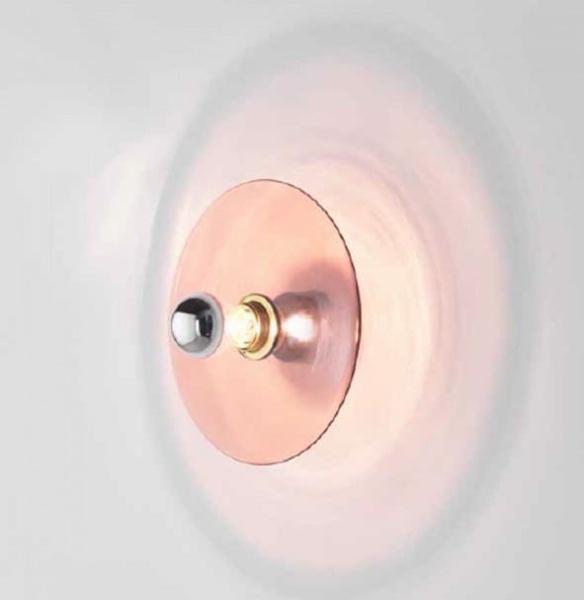 Бра Fest хромированный цоколь 5 см - розовое стекло Ø 25 cm от интернет-магазина IDODOM.RU
