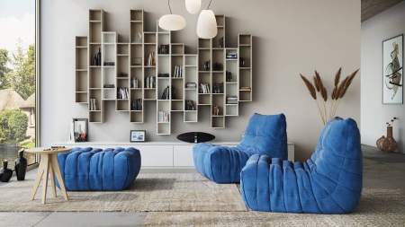 Пуф ДеФранс™️ 90/90 - Хеппи велюр