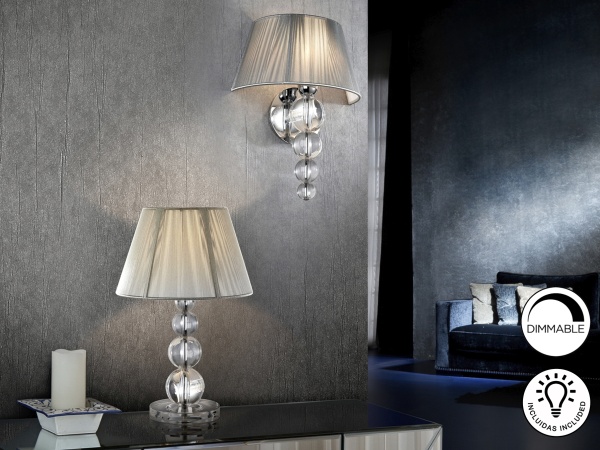 Настольная лампа Mercury малая серебристая от интернет-магазина IDODOM.RU