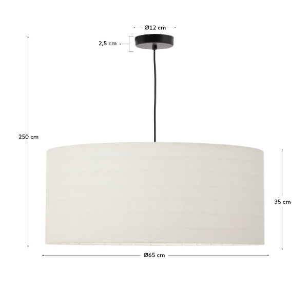 Dulan Абажур для подвесного светильника из хлопка Ø65см от интернет-магазина IDODOM.RU