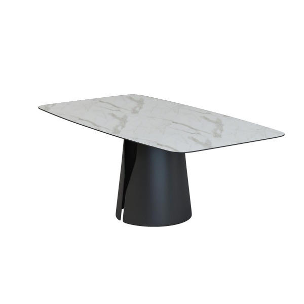 Стол овальный GIO 180, керамика матовая, белая от интернет-магазина IDODOM.RU