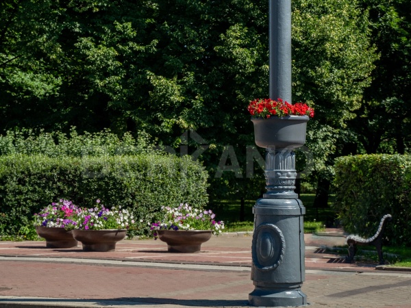 Подвесная цветочная конструкция из двух получаш с креплениями Московская Graphite от интернет-магазина IDODOM.RU