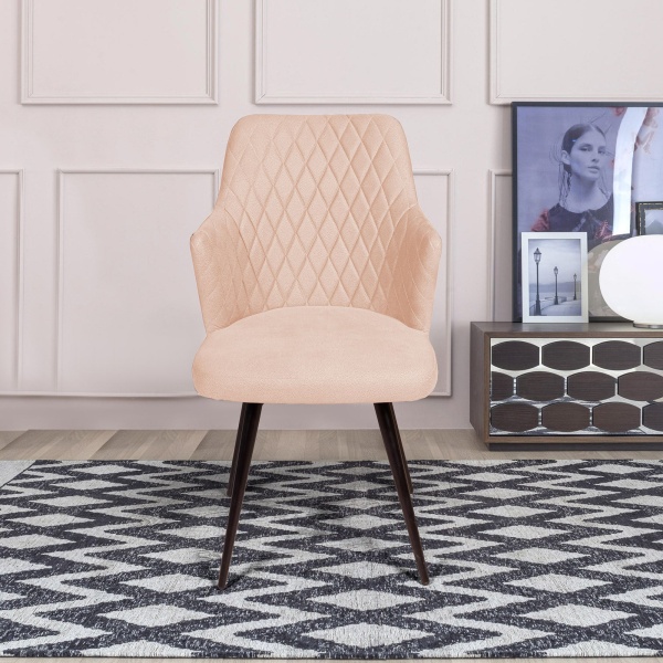 Стул поворотный на 90 градусов, функция возврата, антишум Hunt ромб, бархат бежевый 5 / чёрный конус от интернет-магазина IDODOM.RU