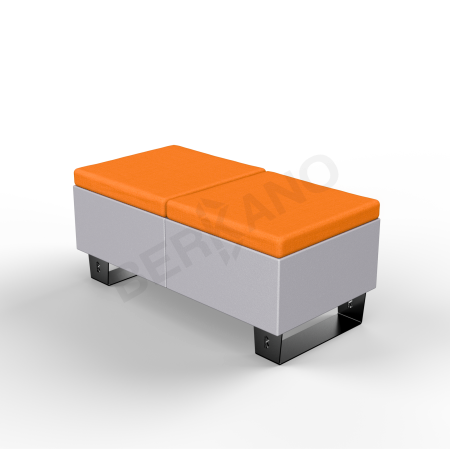 Скамейка Brick 120 Concrete Gray, Orange