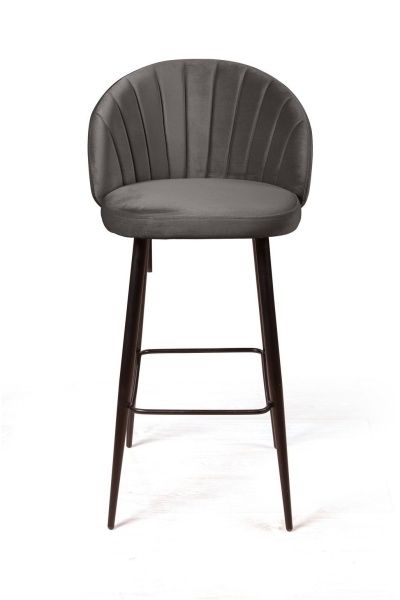 Стул барный Mont Blanc, бархат антрацит 14 / черный конус от интернет-магазина IDODOM.RU