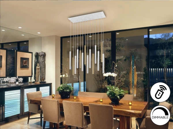 Подвесной светильник Varas 14L белый/золотой DIM от интернет-магазина IDODOM.RU