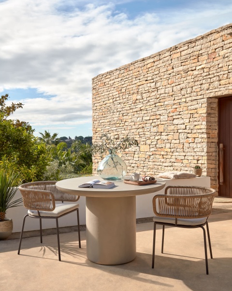 Стул Nadin из бежевого шнура с ножками из оцинкованной стали от интернет-магазина IDODOM.RU