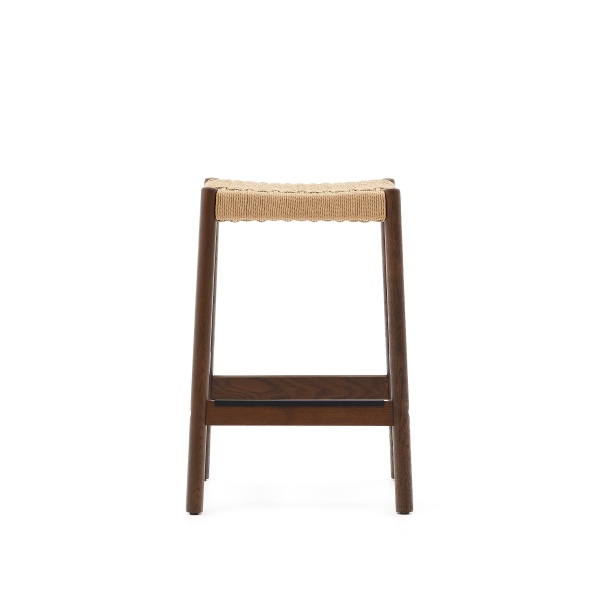 Yalia Табурет из дуба с отделкой под орех и веревочным шнуром, высота 65 см от интернет-магазина IDODOM.RU