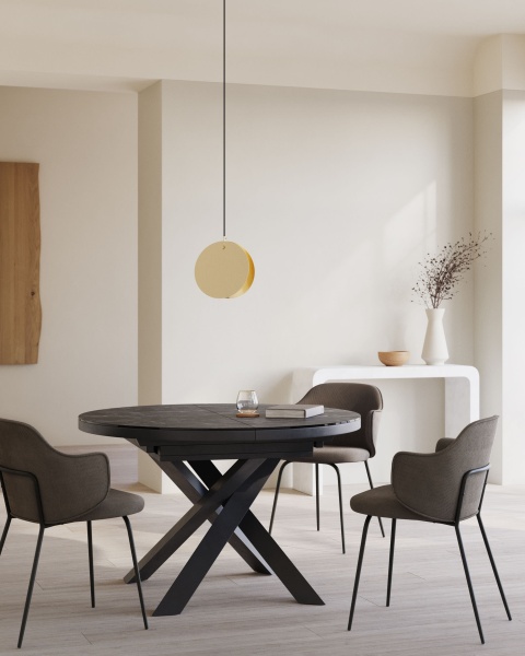 Стол раздвижной Vashti Ø 120 (160) cm керамика от интернет-магазина IDODOM.RU