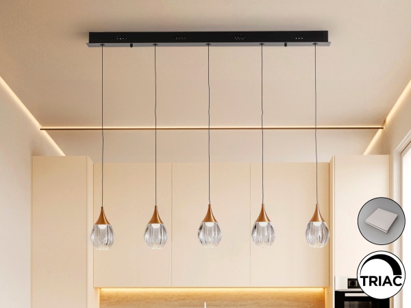 Corina Люстра 5L черно-медный от интернет-магазина IDODOM.RU