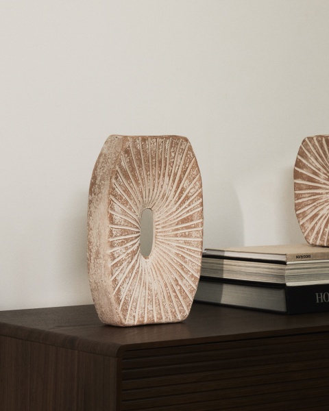 Ваза Valura из папье-маше розового и бежевого цвета 31 см от интернет-магазина IDODOM.RU