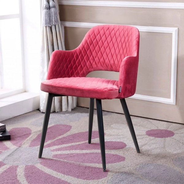 Стул с подлокотниками William, бархат винный от интернет-магазина IDODOM.RU