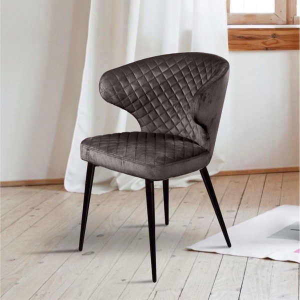 Стул Richard ромб, бархат антрацит 14 от интернет-магазина IDODOM.RU